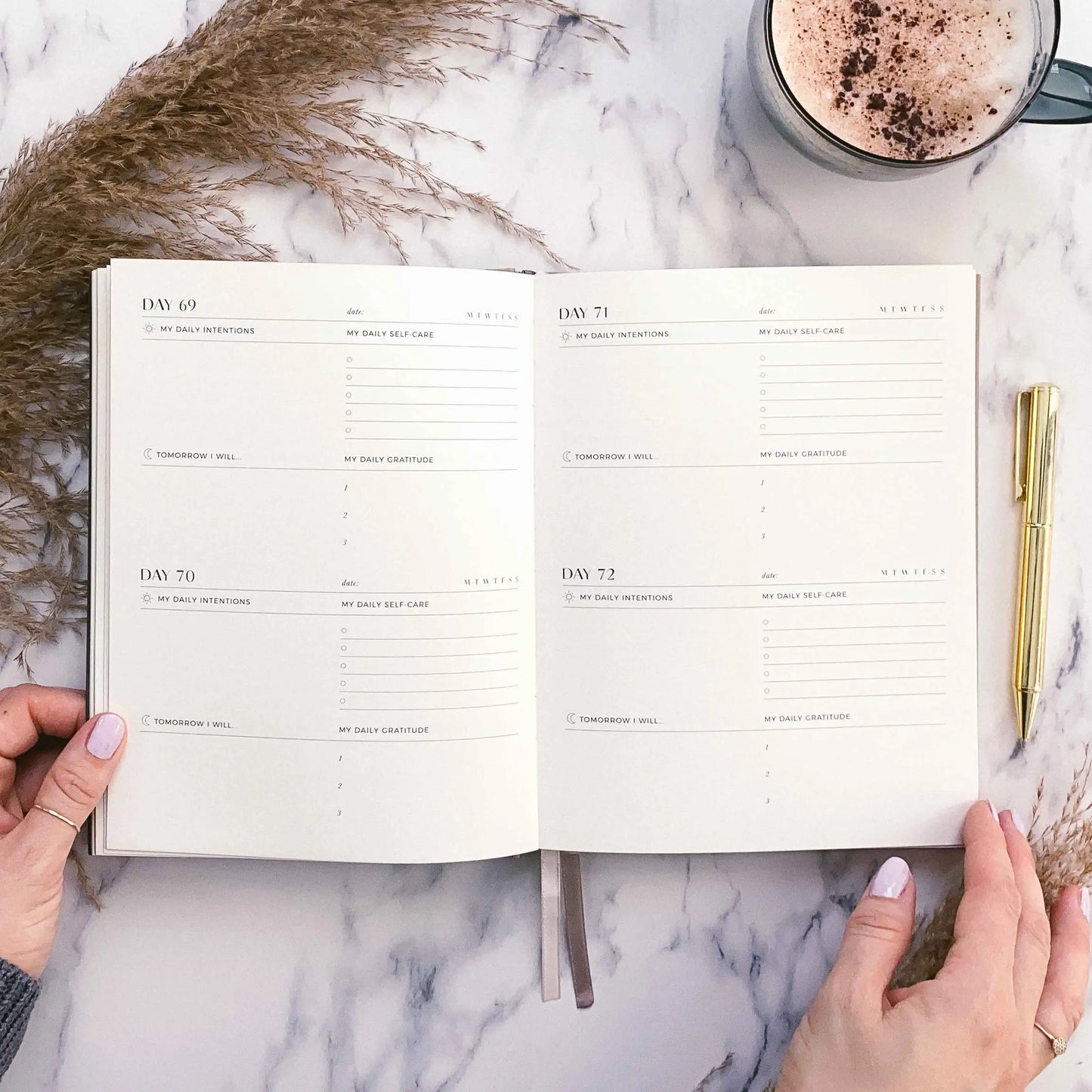 Daily Self-Care intentions and gratitude journal