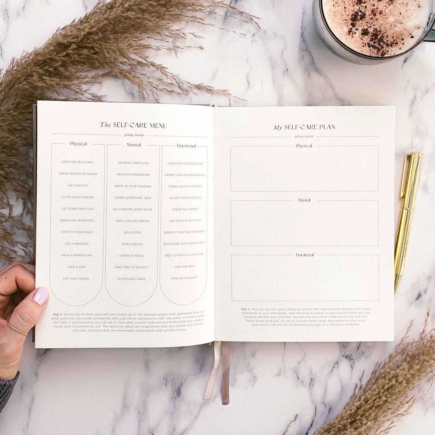 Daily Self-Care intentions and gratitude journal