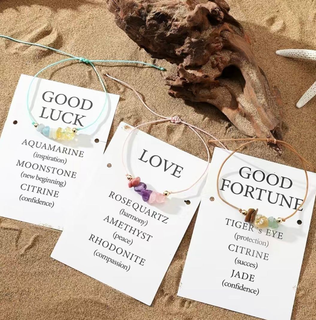 Good Fortune, Good Luck, and Love Bracelets
