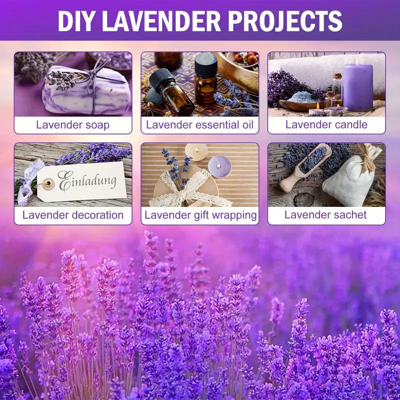 1 Bundle (About 180pcs) Dry Lavender Bouquet 100% Natural Dry Lavender